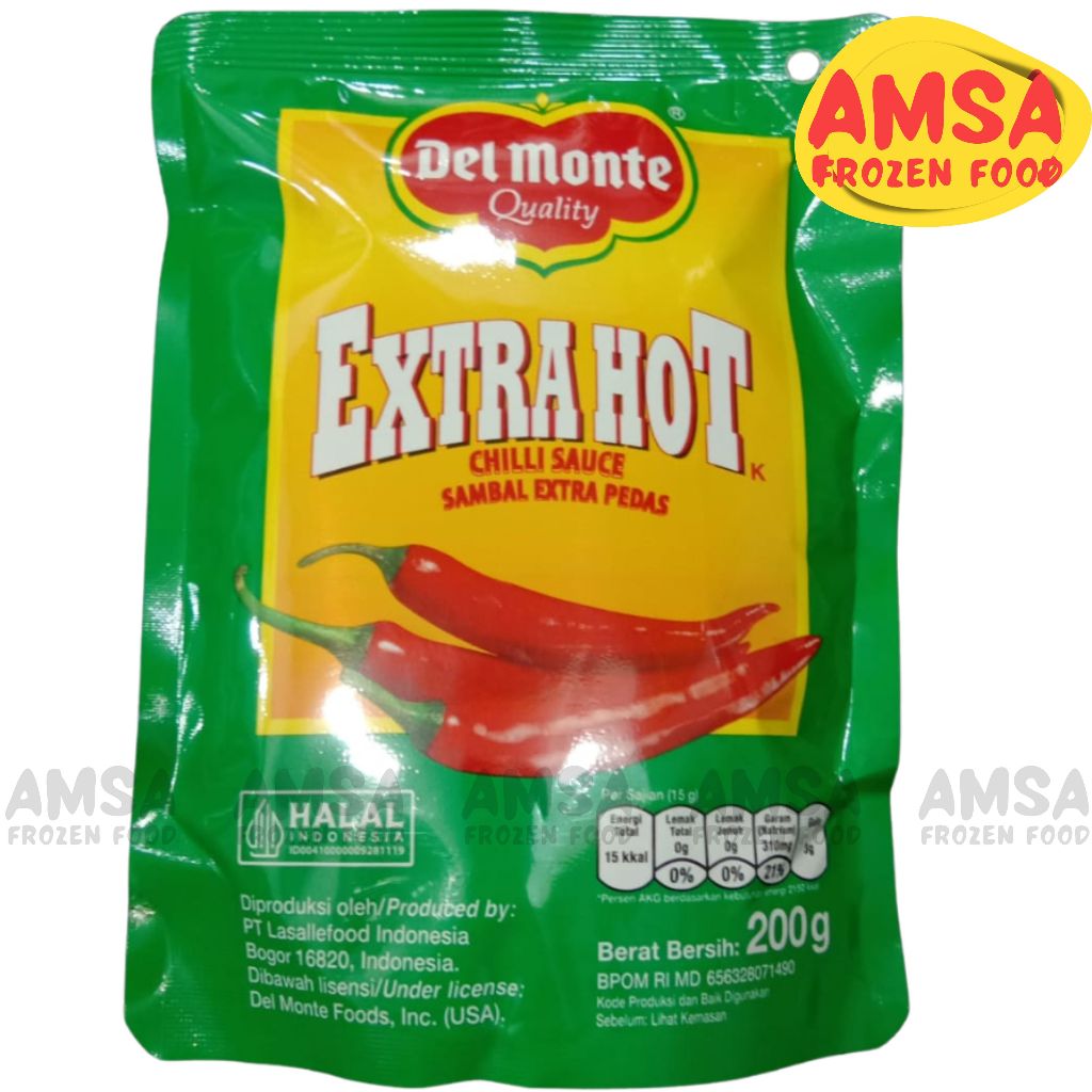 

Delmonte Saus Extra Hot Chilli Pouch 200gr / Saos Cabai Extra Pedas / Saos Cabe