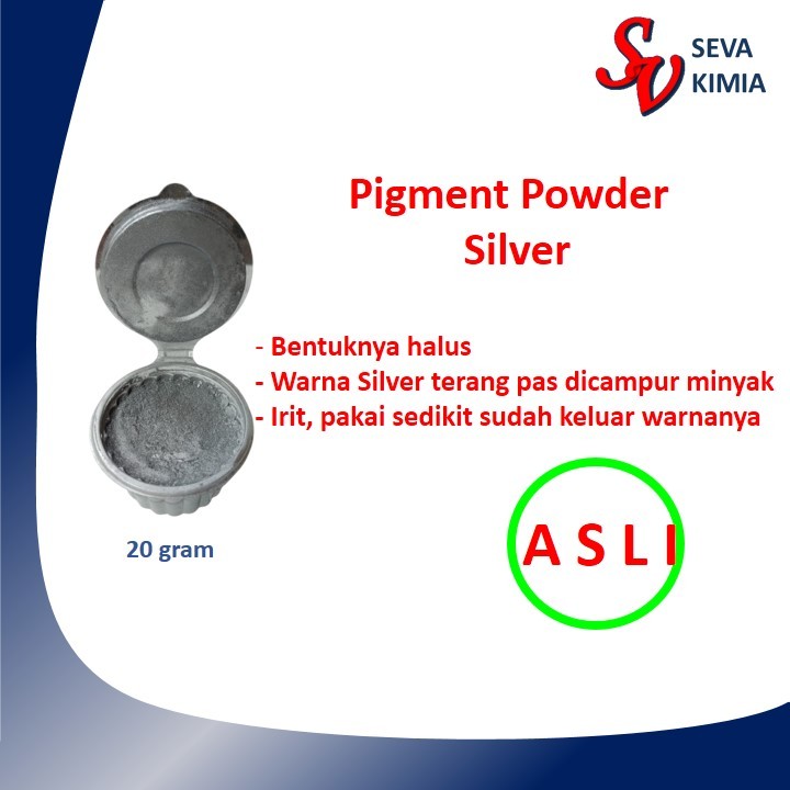 

Bubuk Serbuk Powder Silver Untuk Tinta Sablon Resin Pernak Mica