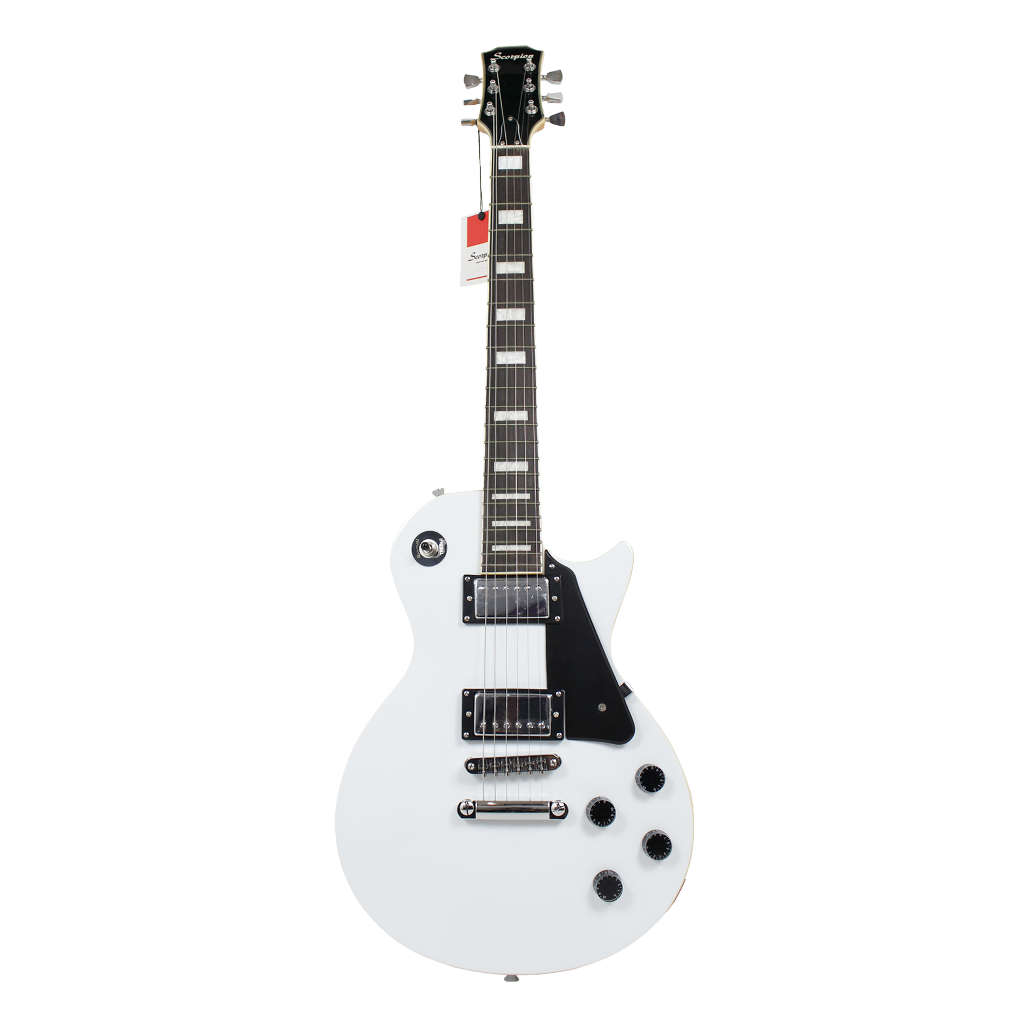 Gitar Elektrik Merk Scorpion ORIGINAL Tipe LP 610  White / Putih Model Les Paul Listrik LesPaul LP61