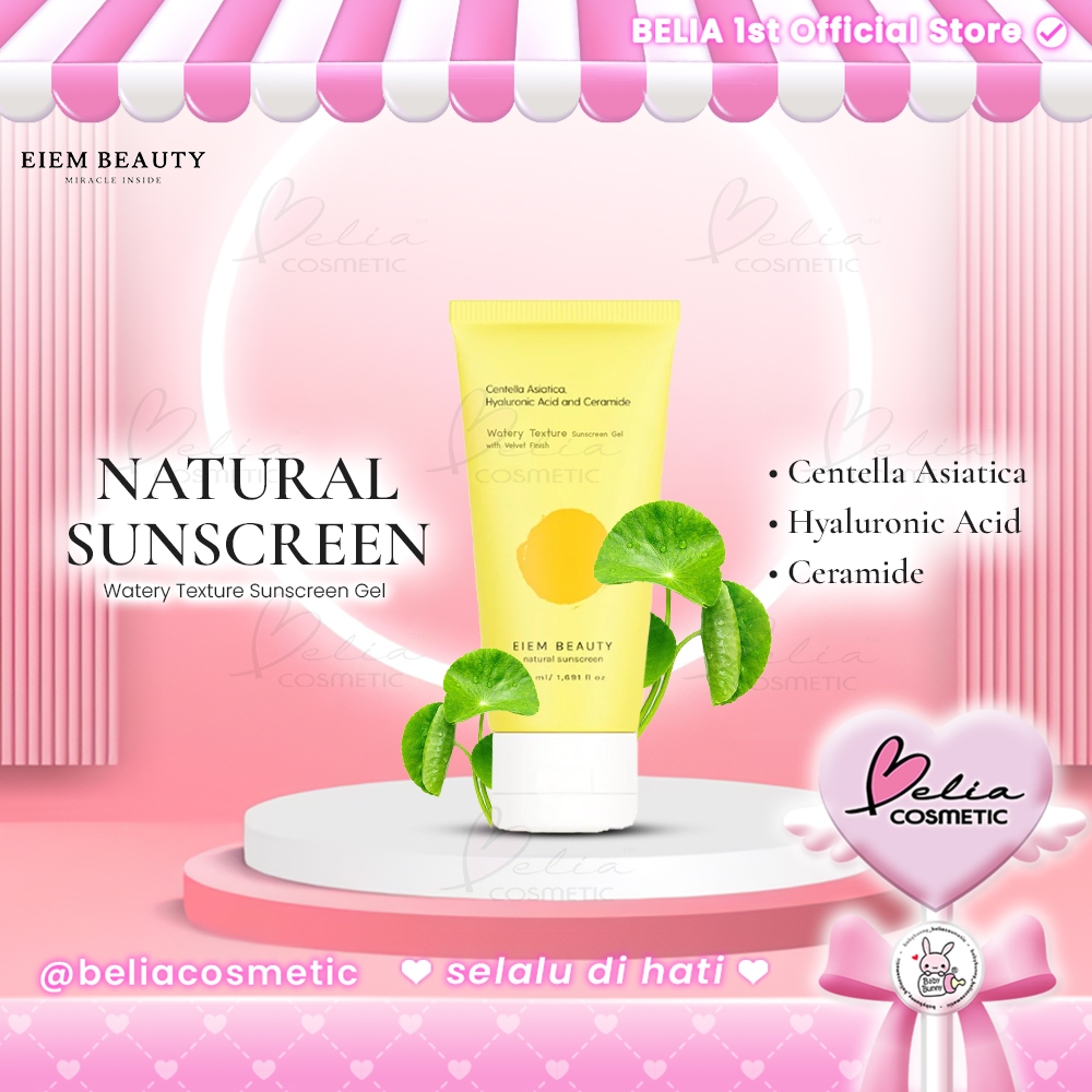❤ BELIA ❤ EIEM BEAUTY Natural Hybrid Sunscreen SPF 50 [LOLOS UJI INVIVO] | Sunscreen wajah