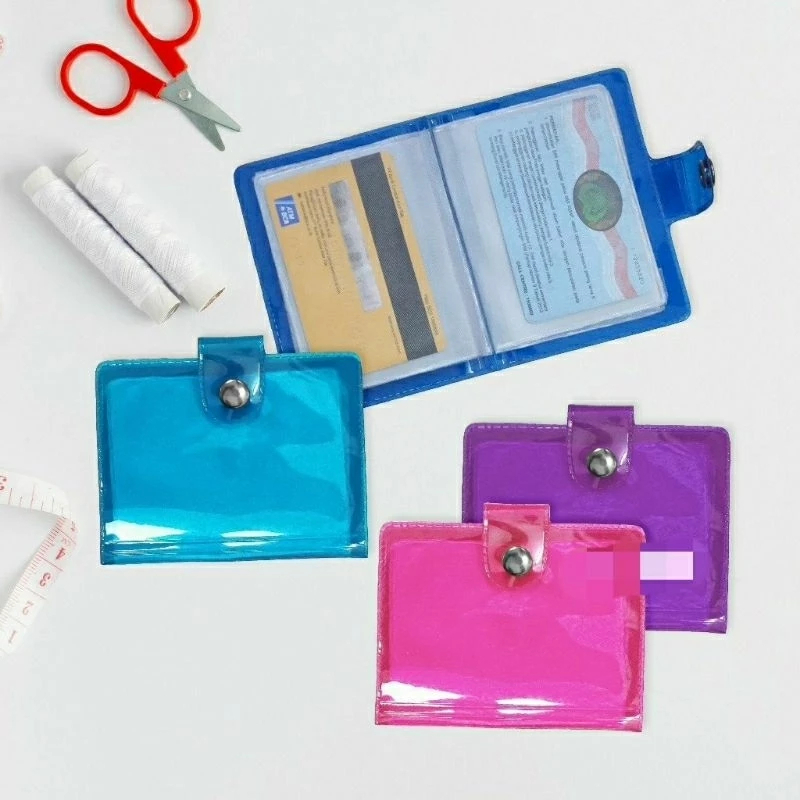 COD Dompet Kartu Kancing / Dompet Mini Transparan / Dompet Album Logam Dan Kartu