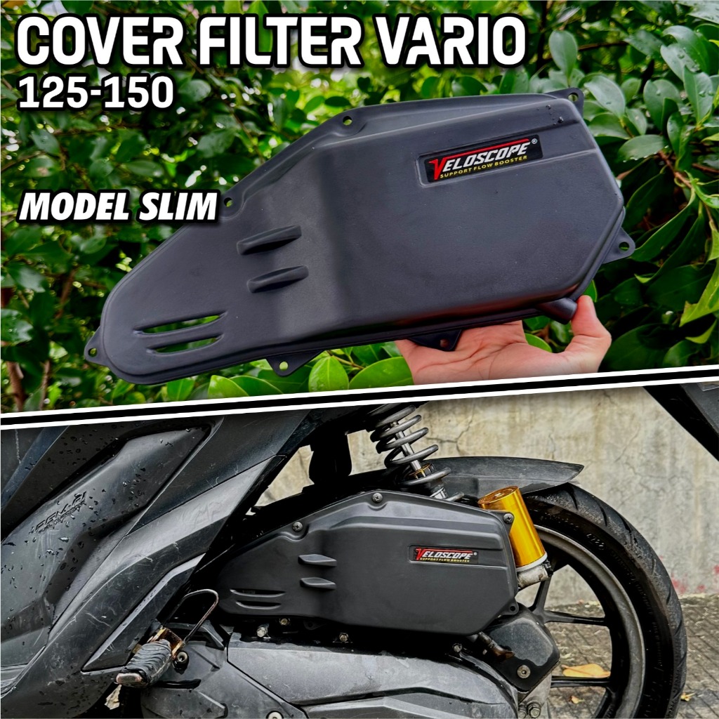 COVER FILTER HONDA VARIO MODEL SLIM ORIGINAL EUROPARTS TEBAL ABS PREMIUM + EMBLEM VELOSCOPE PELINDUN