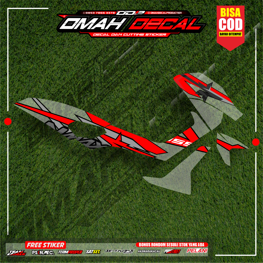 STIKER STRIPING TRANSPARAN NMAX OLD STICKER UV SEMI FULL VARIASI DESAIN RACING MODEL SIMPEL MINIMALI