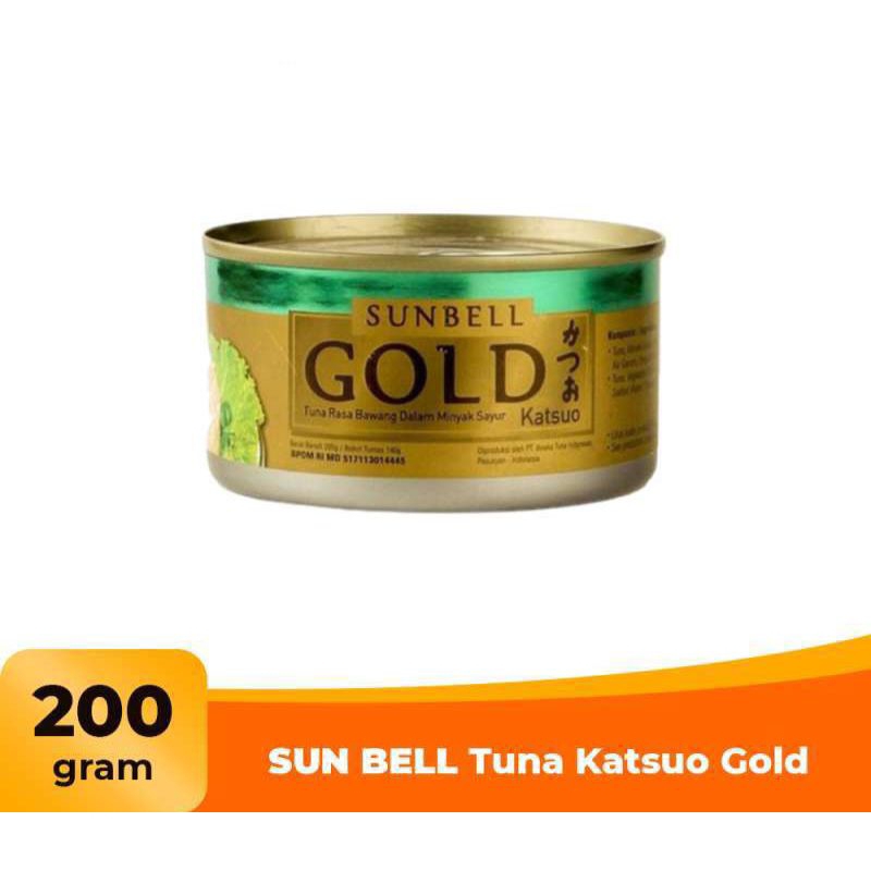 

Sunbell/Deho Gold Tuna Katsuo 200gr bawang ikan kaleng can 200 gr HIJAU