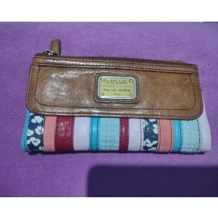 Dompet fossil emory patchwork second