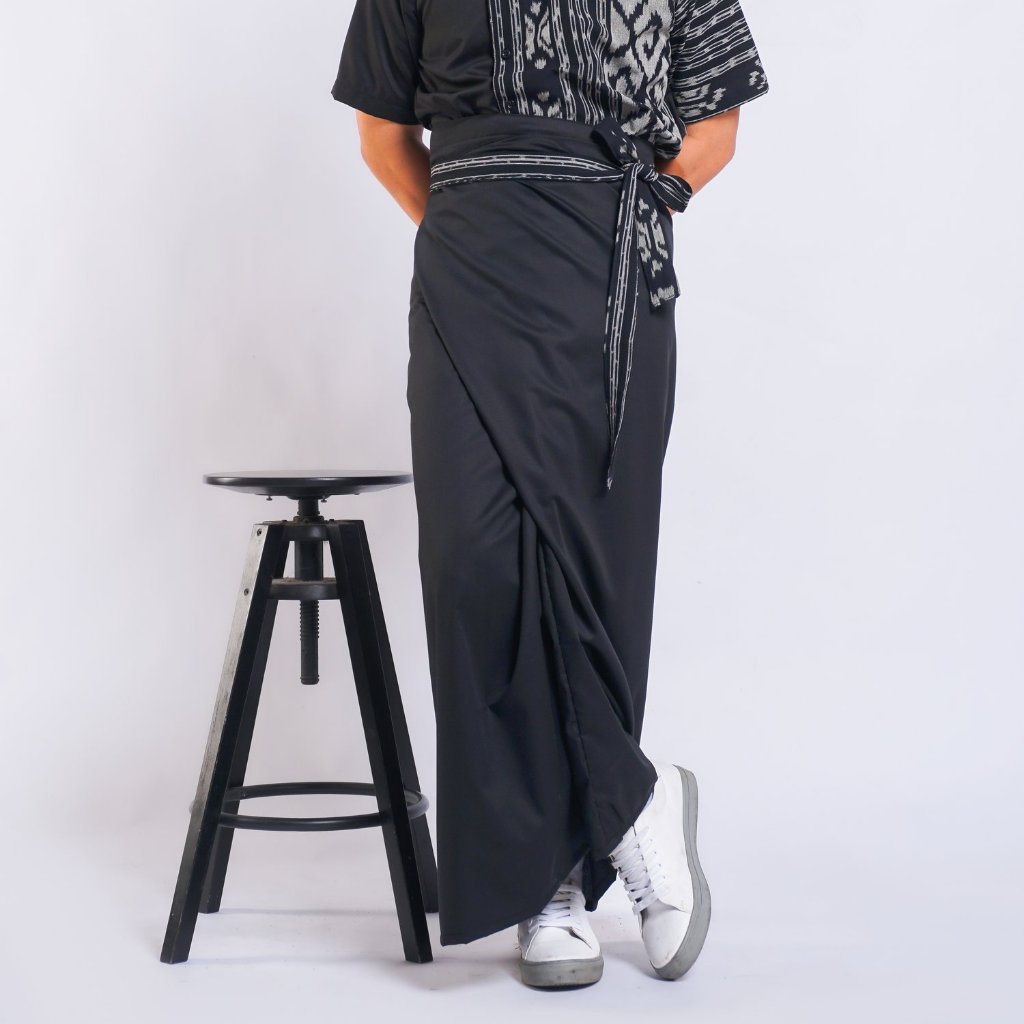 Sarung Laksana & Tirta Pant pria wanita celana sarung lilit Polos songket Tenun asli sumba toraja je