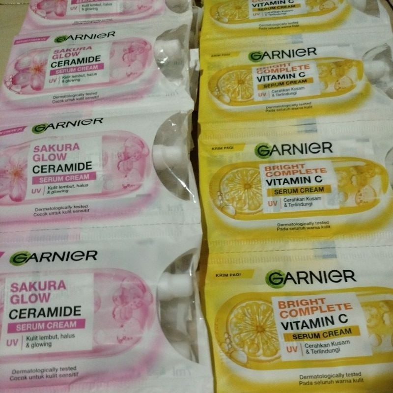 Garnier Serum Cream kemasan Sachet 1 renceng  isi 12pcs