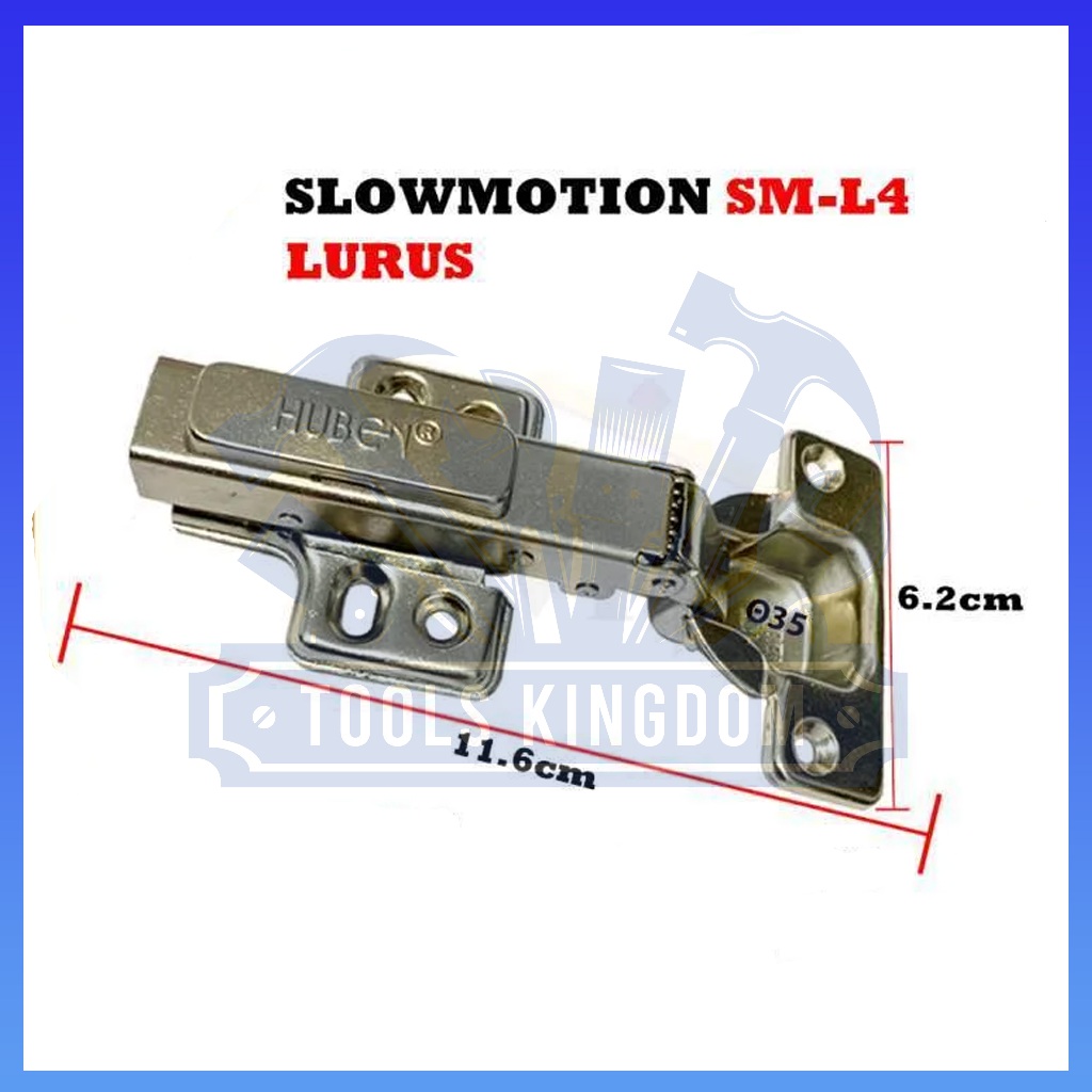 Engsel Sendok HUBEN Lurus Slow Motion (harga/pc) - HUBEN Engsel Sendok