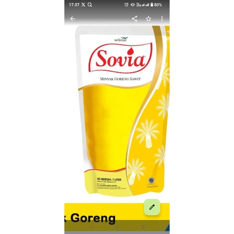 

minyak goreng sovia 1 liter