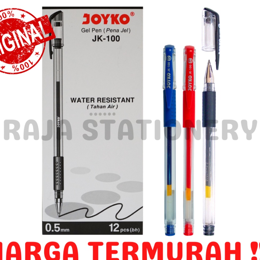 

Spesial JOYKO GEL PEN JK1 PEN BLACK BLUE RED PULPEN PENA JOYKO HITAM BIRU MERAH LUSIN 12PCS