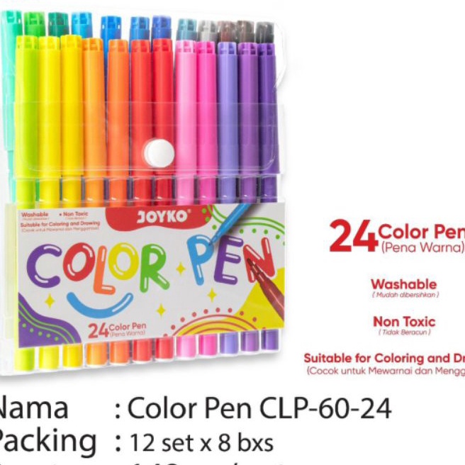 

KF7 Spidol Warna JoykoColor Pen CLP624 1set24warna