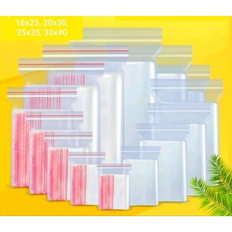 PLASTIK KLIP ZIPPER SEAL BESAR 16X25, 20X30, 25X35, 30X40 ZIPLOCK SATUAN