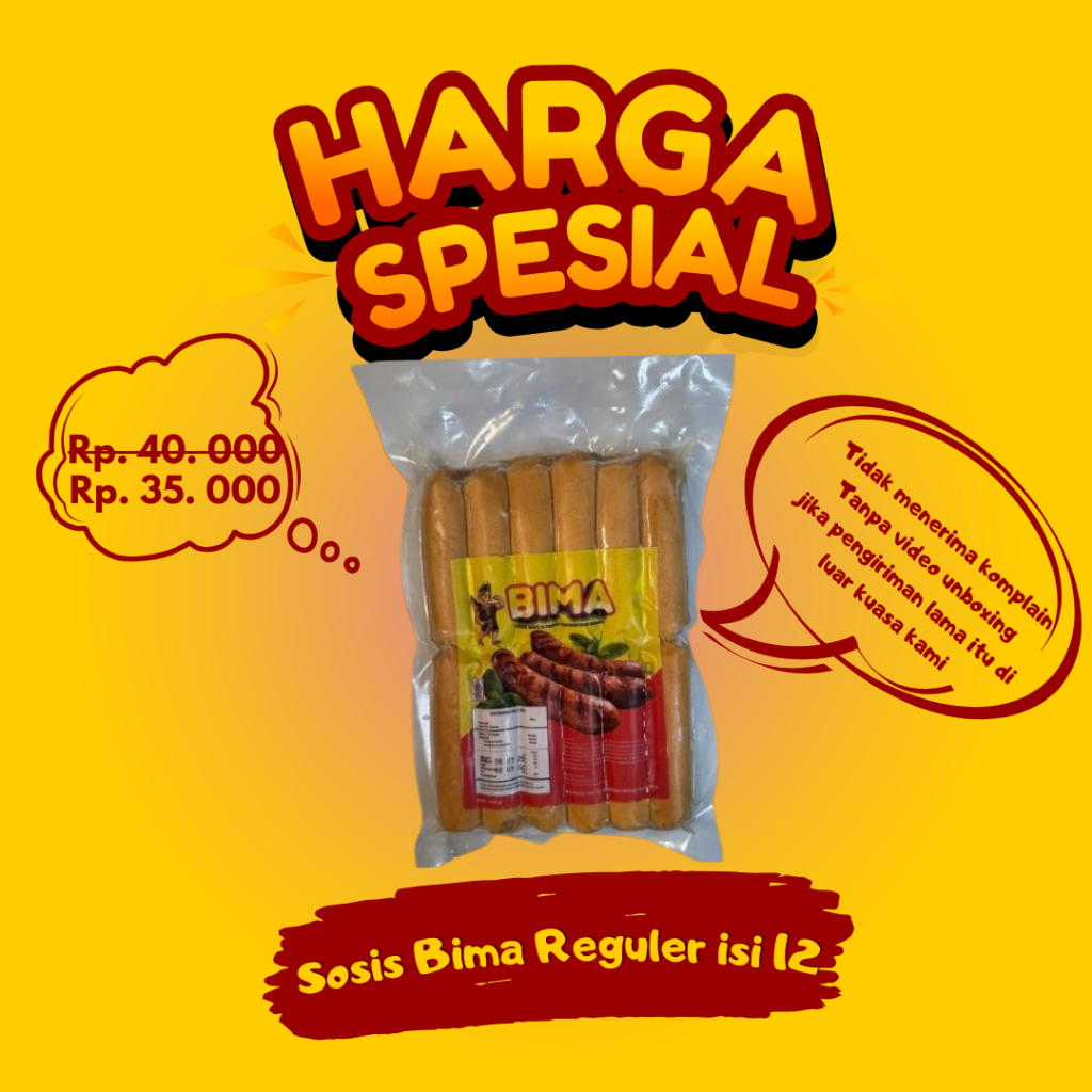 

Sosis Bakar Bima - Isi 12, kombinasi sapi & ayam, 500g