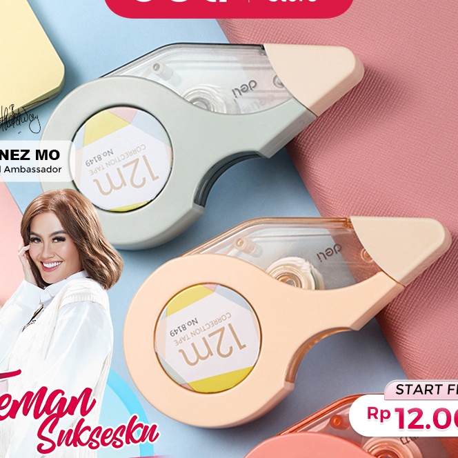 

FG2 Deli Correction Tape Pita si 12 M Lucu Warna Pastel 8149