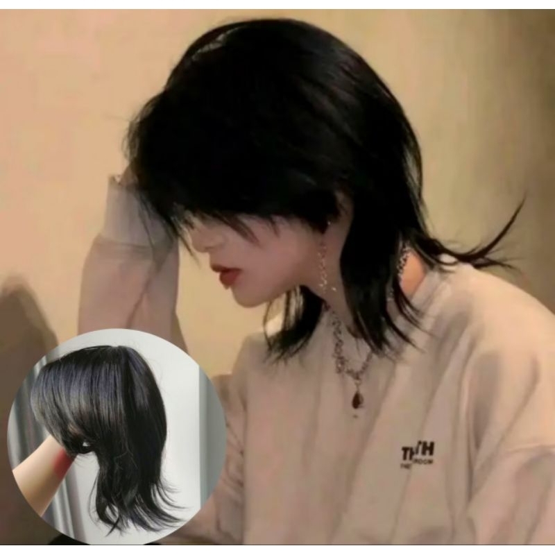 WIG PRIA RAMBUT PALSU MULLET PANJANG KUNCIR/WIG MULET/WIG MULLET PANJANG