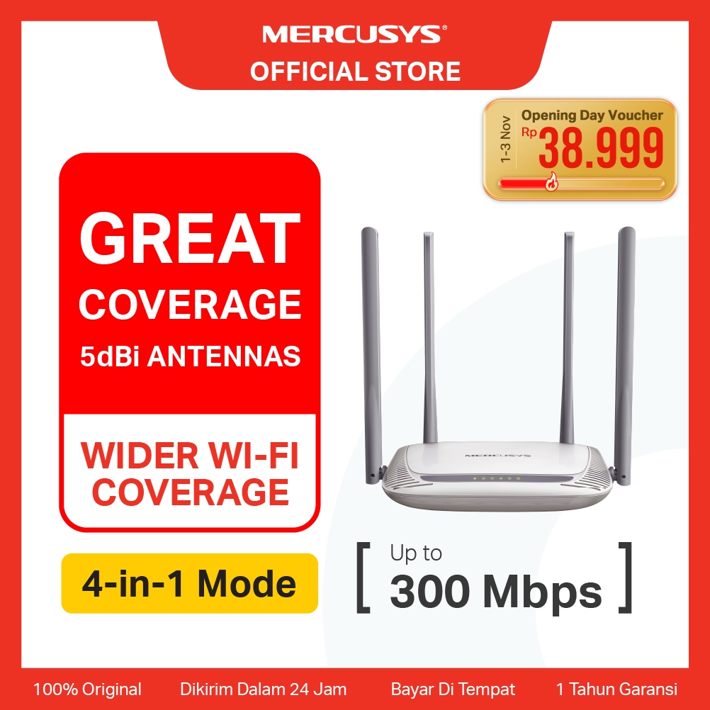 TP-Link | Mercusys MW325R 300Mbps WiFi Router N300 IPv6 IPTV Ruter Wireless Extender Access Point