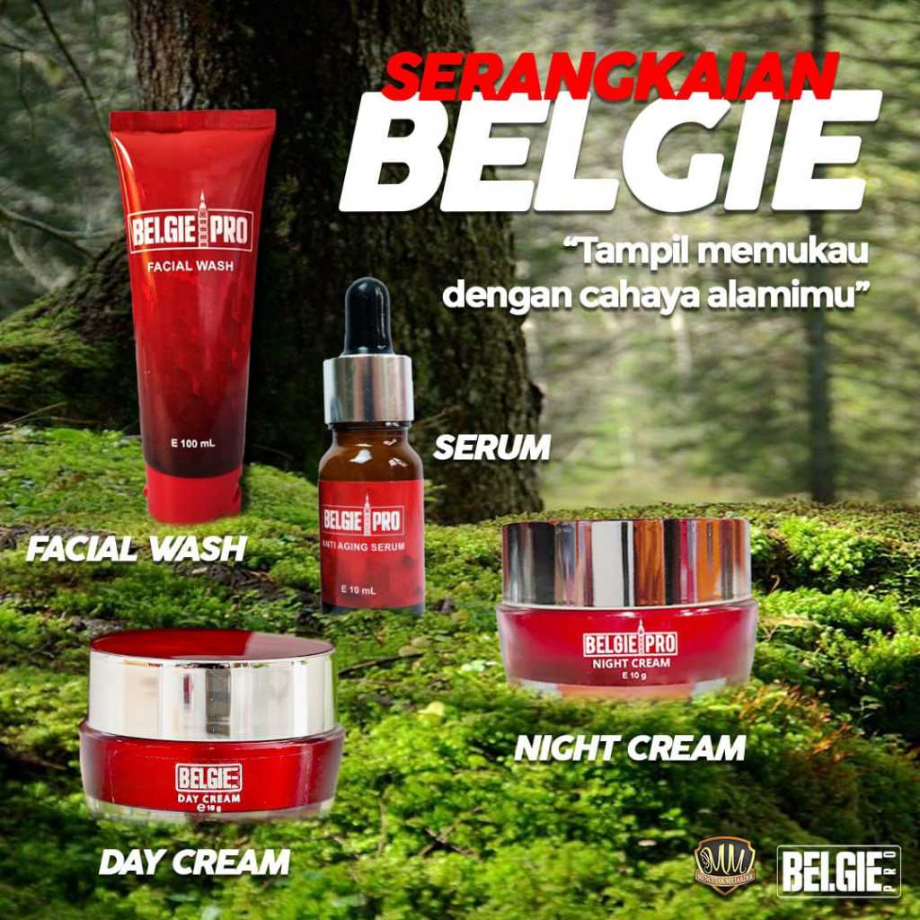 AHZA-006 BELGIE PRO PAKET KOMPLIT BELGIE WASH BELGIE SERUM BELGI NIGHT CREAM & DAY CREAMz