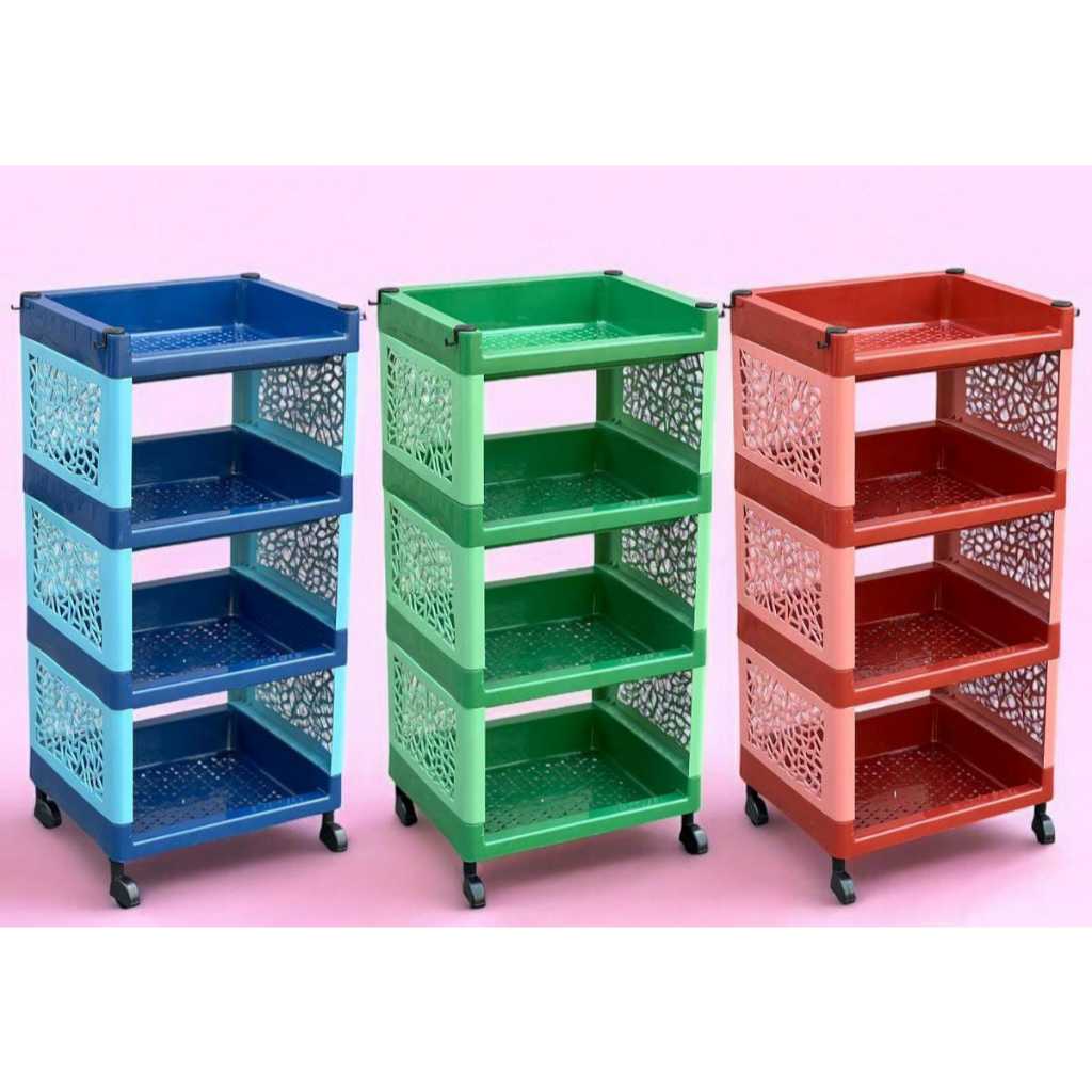 COD Rak Yoyo Serbaguna 4 Susun Roda | Rak Kamar Mandi | Rak Dapur Plastik/RAK YOYO 4 TINGKAT WARNA D