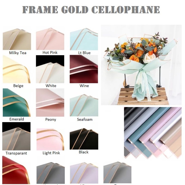 

Diskon Hari Ini Per pack 2lbr Flower Wrapping Frame Gold CellophaneKertas Bunga