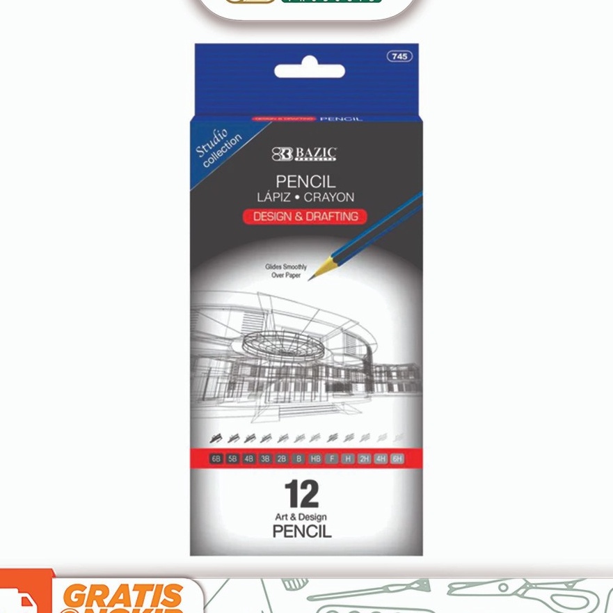 

Hot Bazic Skecth Pencil Set Pensil Gambar Desn Drafting 6H 4H 2H H F HB B 2B 3B 4B 5B 6B