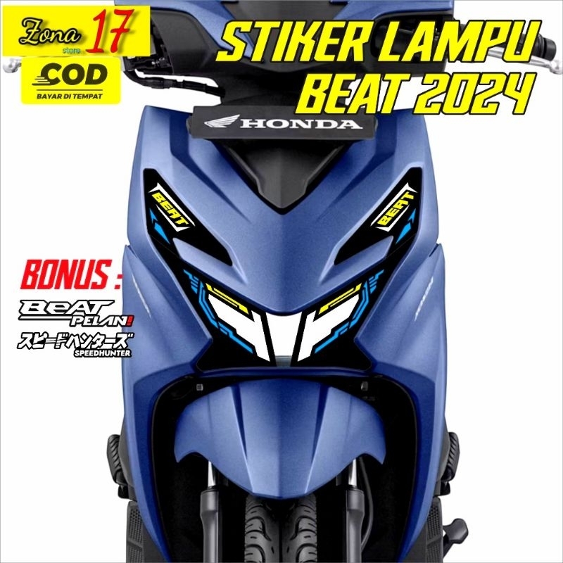 Stiker Lampu Alis Beat New Deluxe 2020 2023  Sticker Variasi Lampu Depan Honda Beat Deluxe