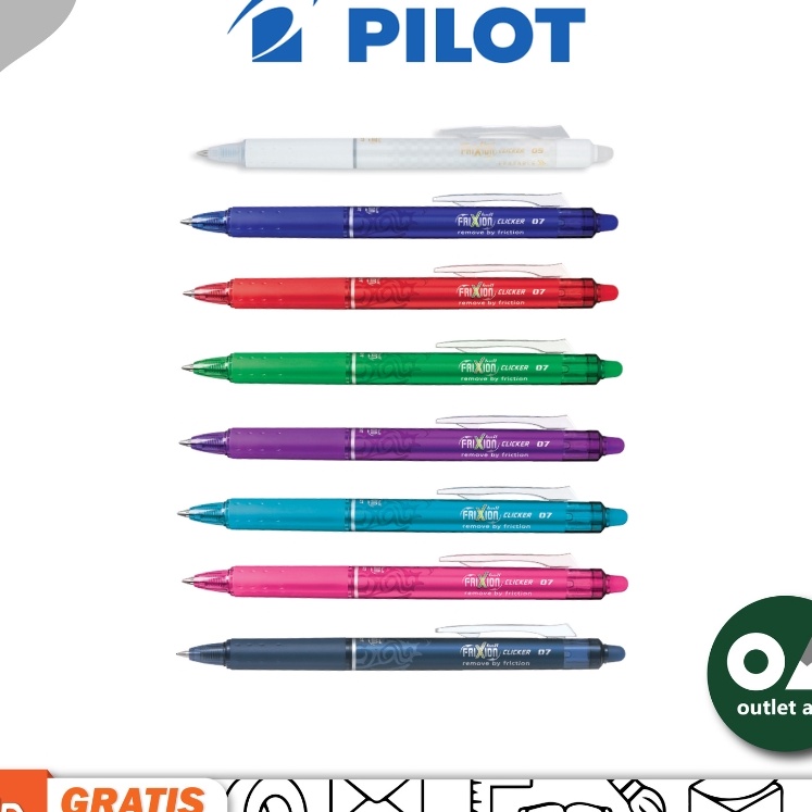 KF7 Pilot Frixion Erasable Pen 7mm Colors  Pulpen hapus orinal Jepang