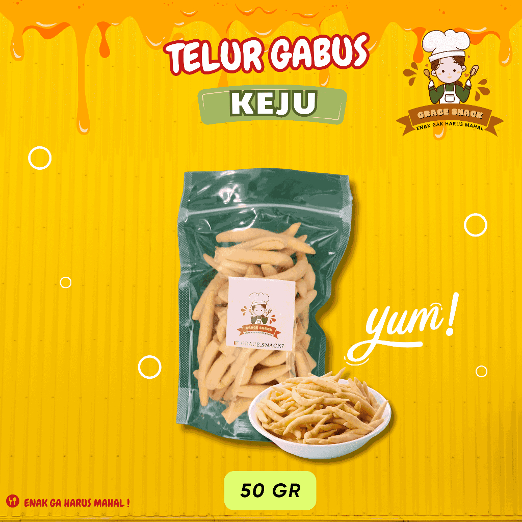 

TELUR GABUS KEJU 50 GR POUCH - Grace Snack