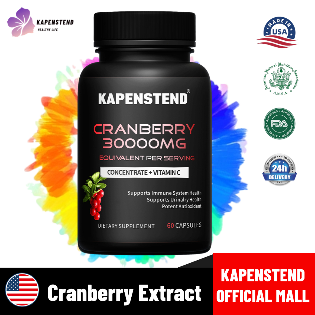 Suplemen ekstrak cranberry organik, bubuk buah cranberry organik & kembang sepatu. Kandung kemih yan