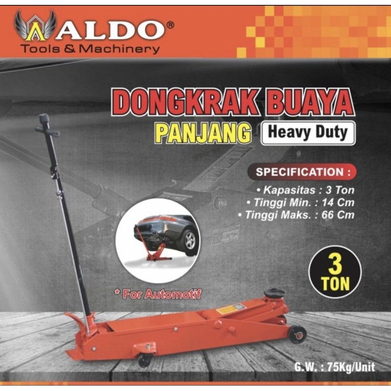 Dongkrak buaya panjang aldo 3ton / dongkrak buaya long aldo 3 ton murah kuat berkualitas