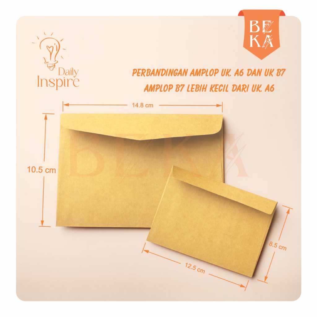 AMPLOP B7 KRAFT / AMPLOP POLOS VINTAGE / AMPLOP UNDANGAN KECIL / AMPLOP COKLAT MURAH
