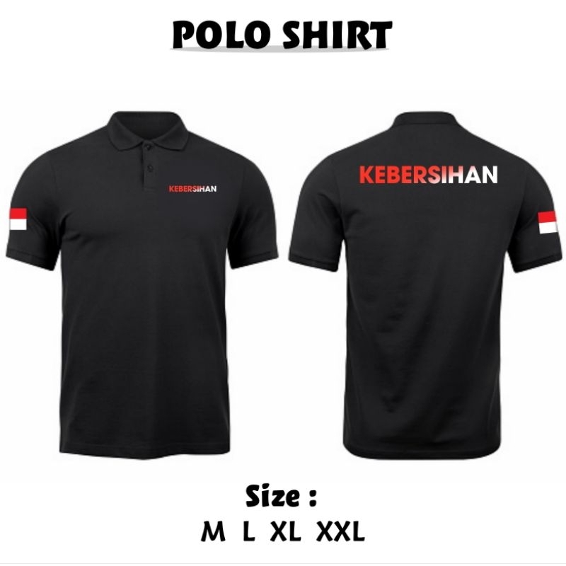 POLO KERAH KEBERSIHAN MERAH PUTIH GRADASI
