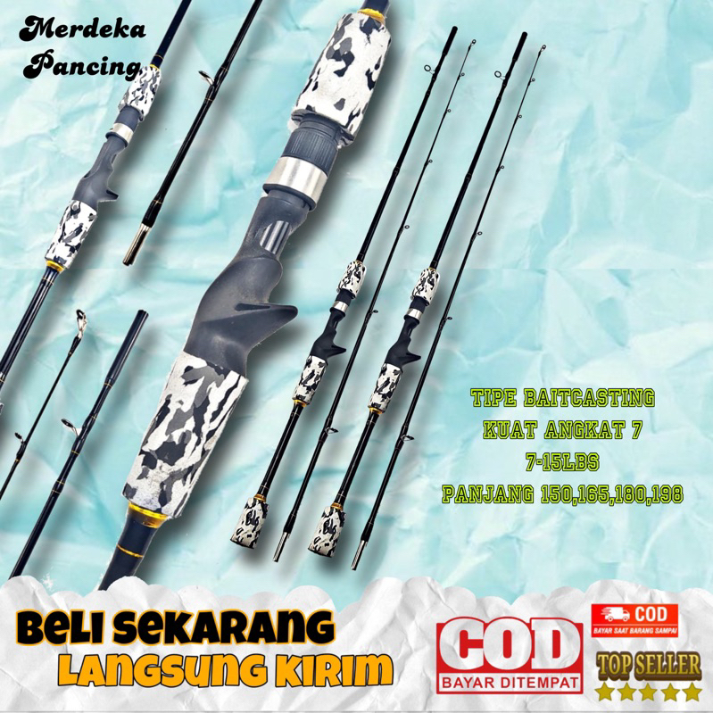 joran pancing benjiro catfish bc baitcasting ultralight bahan fiber solid medium 165 180 198 210cm