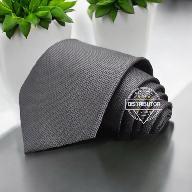 Dasi pria panjang motif Bintik warna Abu Tua uk 3 inchi Dasi Wedding/kantor/Acara Formal