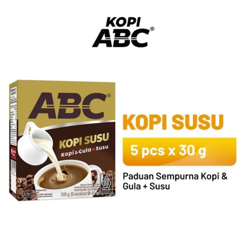 

ABC Kopi susu 30gr x 5 pcs kopi susu kemasan sachet