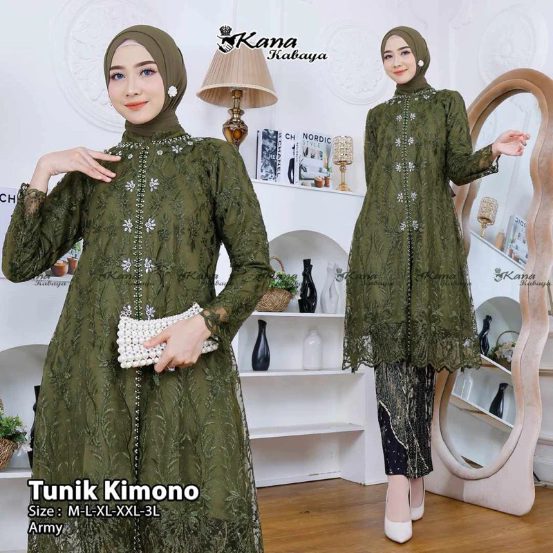 Set Kebaya Modern Tunik Tile Payet Jumbo Ld 120 Kebaya Wisuda Kondangan Wanita