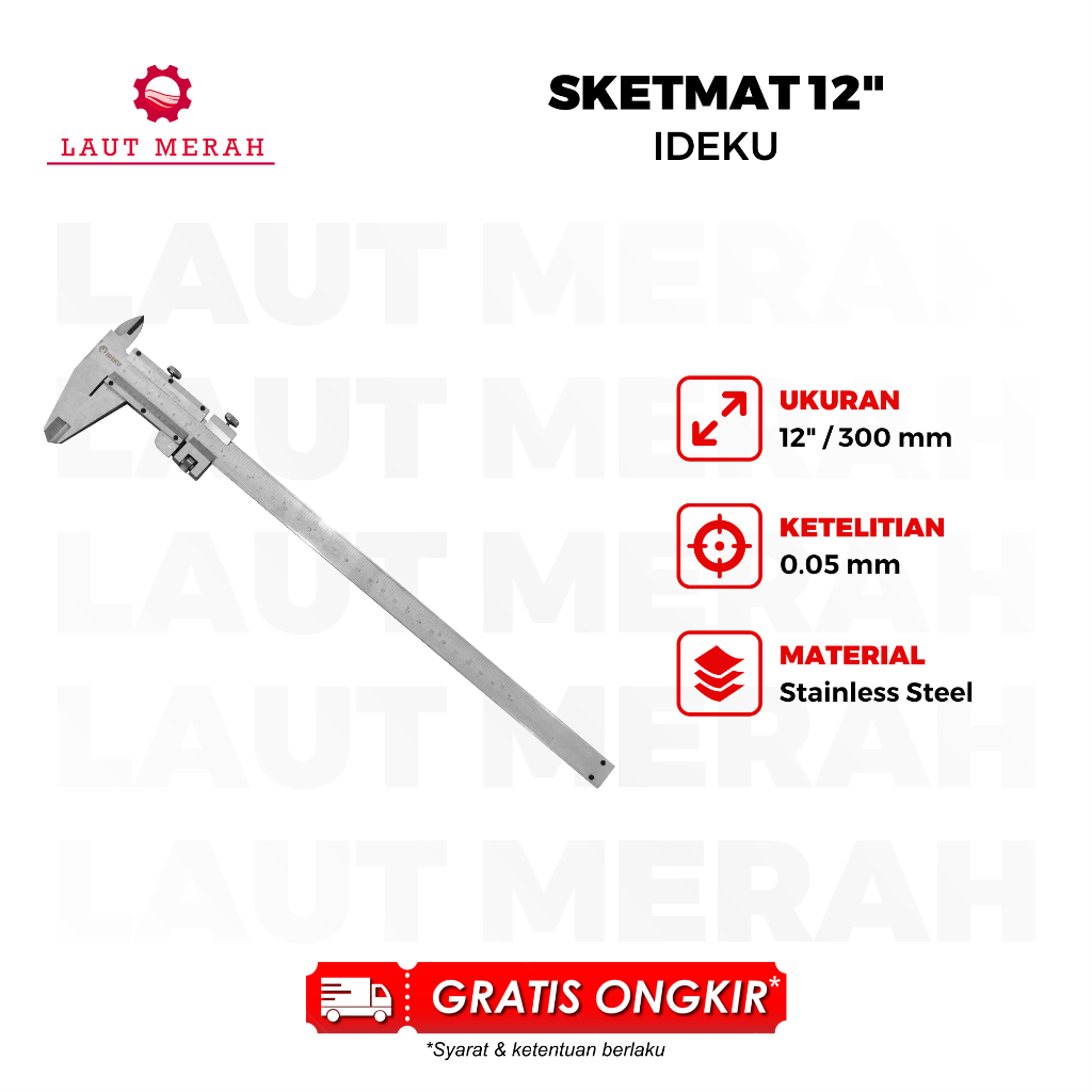 IDEKU Sikmat 12in 30cm jangka sorong sigmat vernier caliper 12