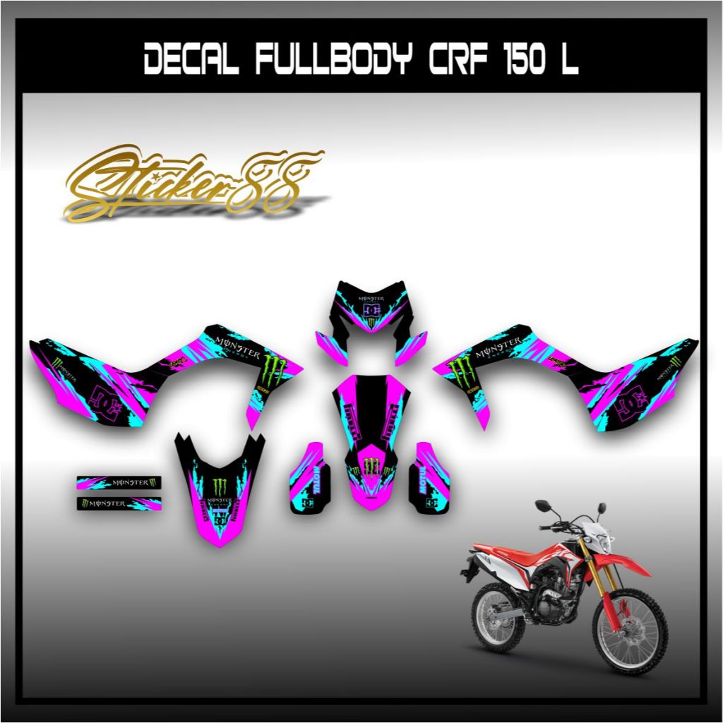 Decal Stiker Motor Honda CRF 150 L Variasi Aksesoris Sticker Full Body / STIKER CRF FULLB ODY GRAFIS