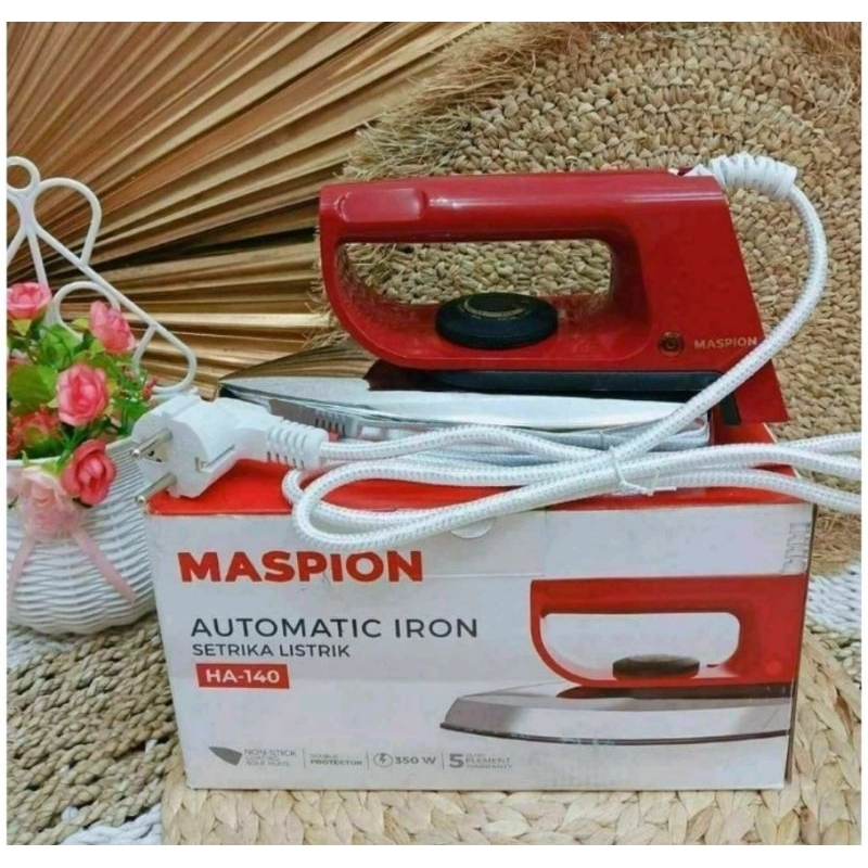 SETRIKA MASPION HA-140 (Tapak Anti Lengket) Setrika otomatis setrika anti lengket setrika kering