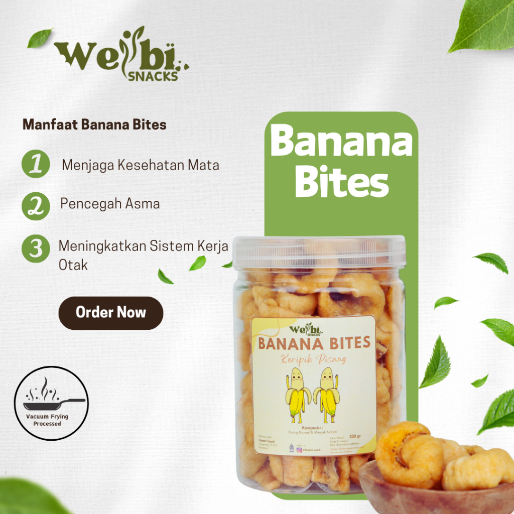 

Keripik Pisang Kruwel Kemasan Jar 750ml - Pedas Cemilan Sehat Halal Wellbi Snack