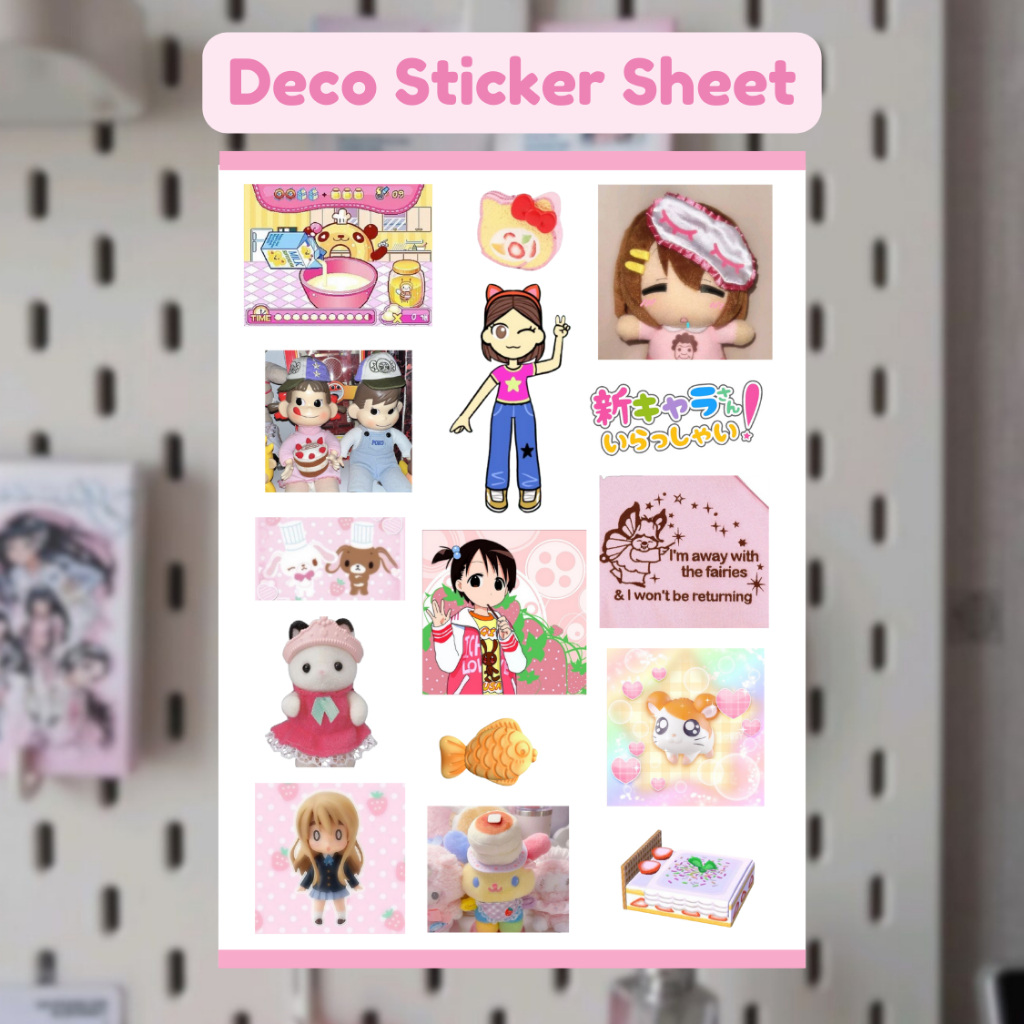 

CUTE DECO STICKER SHEET / CUTE KAWAII DECO STICKER SCRAPBOOK VINTAGE RETRO AESTHETIC FOR JOURNALING