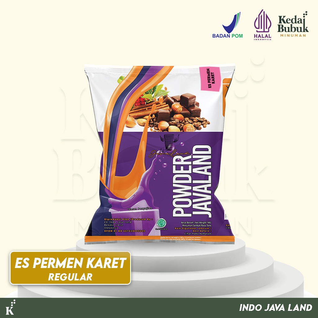 

Javaland Bubuk Minuman Rasa Es Permen Karet / Bubble Gum Pink 1Kg - Regular Plain | Bubble Powder Drink Boba