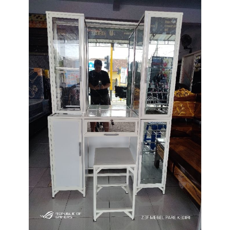 meja rias aluminium panjang 1m