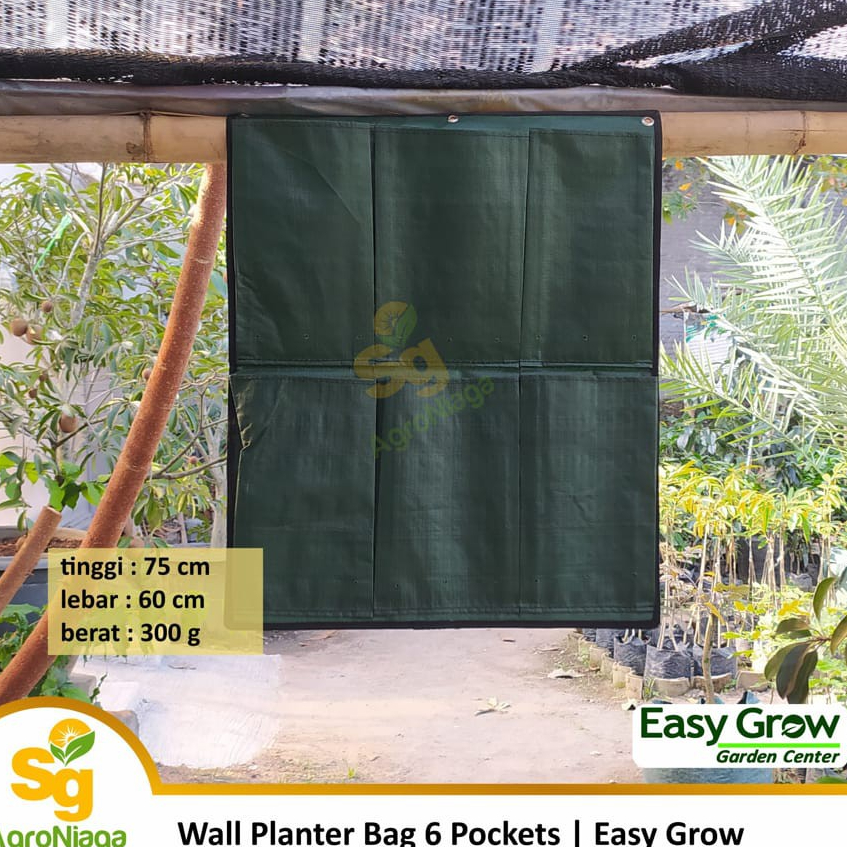 Wall Planter Bag 6 Pockets Easy Grow Vertical Garden