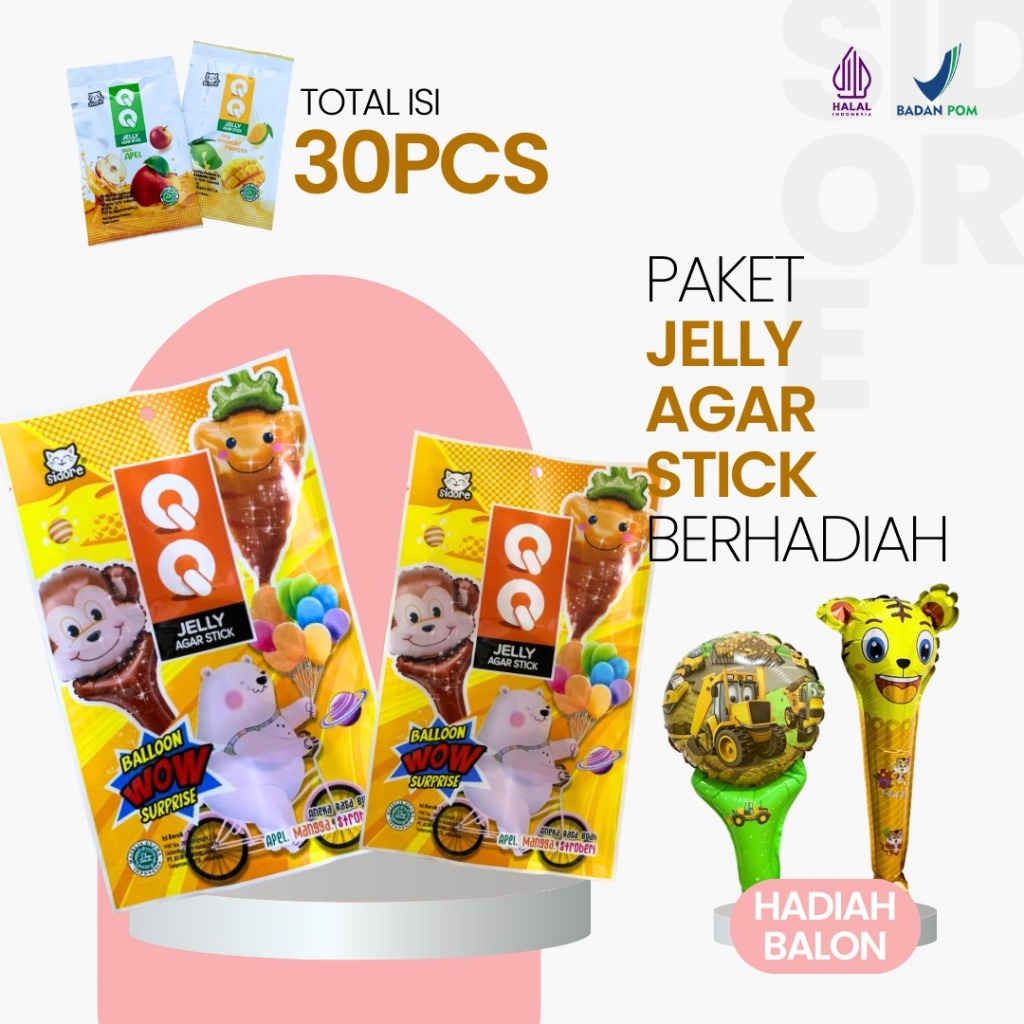 

Ay00! [PRODUK BARU] QQ JELLY AGAR STICK BERHADIAH 30 PCS MAINAN JELLY MANIS 2 RASA YOUGURT MANGGA