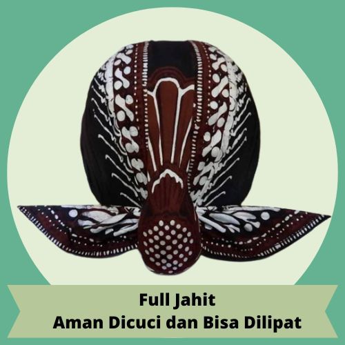 Blangkon Alusan Jogja Motif Kumiter Model Mataram Senopaten Sunan Kalijaga Bisa dicuci dilipat tampa