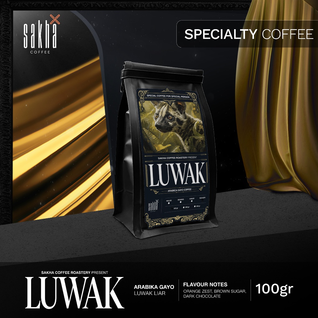 

Kopi Luwak Liar Arabika Gayo Aceh Arabica Coffee Roast Beans 100gr Biji Bubuk Espresso Manual Brew