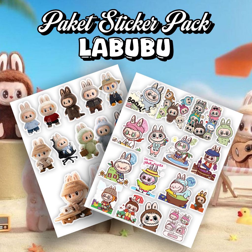 

PROMO BESAR Paket Sticker Pack Labubu Stiker Laptop Setiker Buku Lucu Boneka Viral
