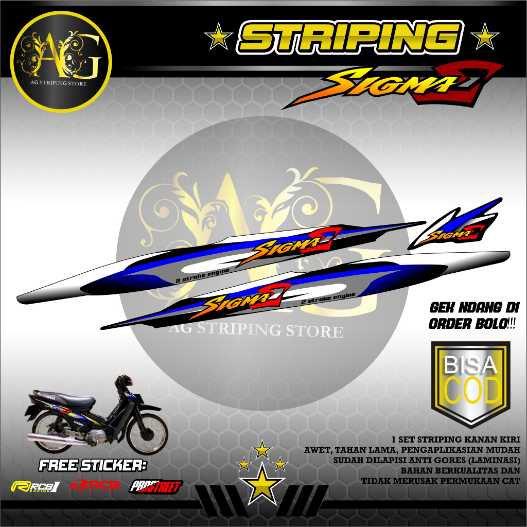 TERBARU STRIPING YAMAHA SIGMA-STRIPING YAMAHA SIGMA MOTIF LIST SIMPEL04