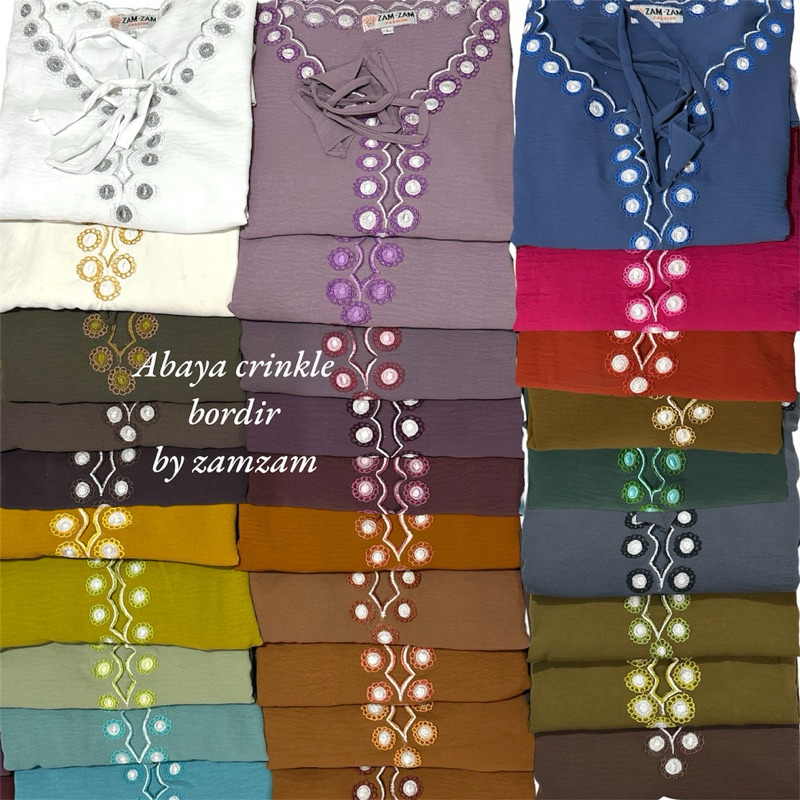 ready 30 warna Thalita mukena abaya sholat crinkle bordir zamzam kringkel airflow krinkle mukena pon