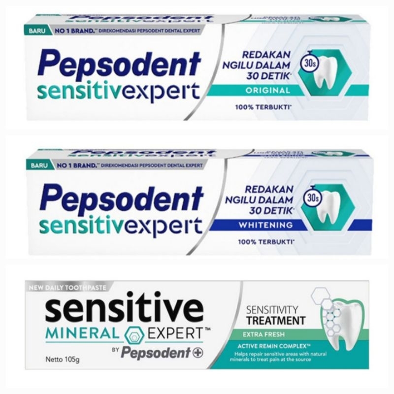 Pepsodent Sensitive Expert 100g, Expert Whitening 100g, Expert Fresh 100g, Complete Care 100g RB7